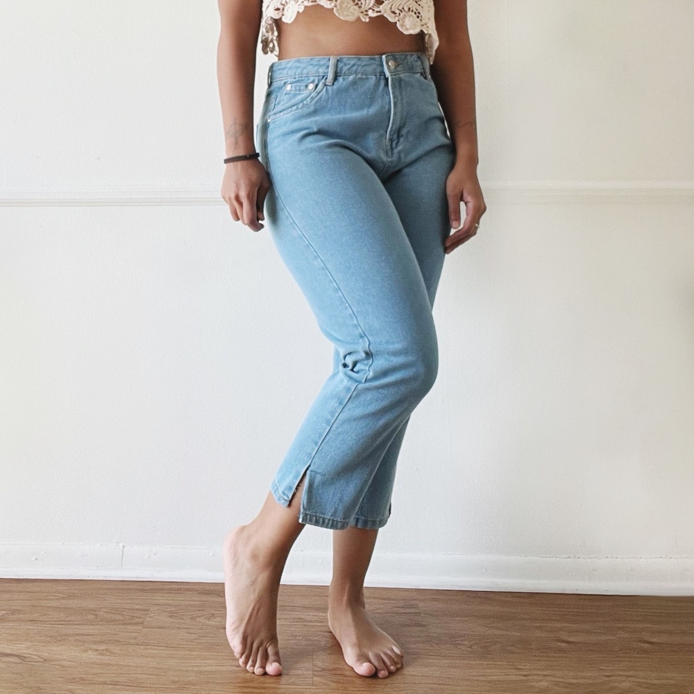 Wednesday’s Girl ankle slit mom jeans